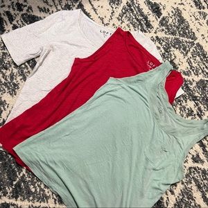 ANNE TAYLOR LOFT 3 Top Bundle M